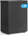 TABU 3.5 Cubic Feet Chest Freezer, Freestanding Compact Top-Opening Deep Freezer with 7 Level Adjustable Thermostat & Removable Basket, Low Noise(Black, 3.5 Cu.Ft.)