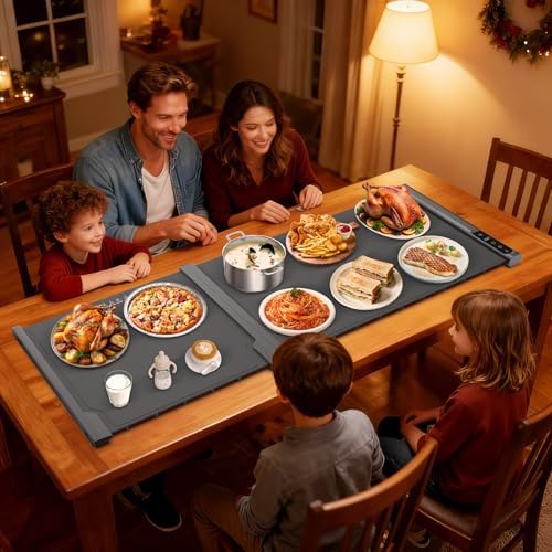 2-Piece Expandable Food Warming Mat, 42"x16", Gray - Image 6
