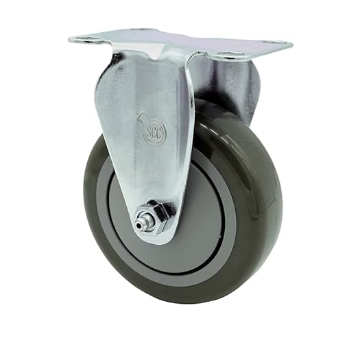 Service Caster Brand Replacement Caster for Uline Caster H-7448R - Stainless Steel Rigid Top Plate Caster with 4 Inch Gray Polyurethane Wheel - Fits Carts and Platform Trucks H-3352