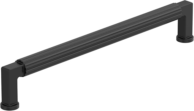 Amerock Ballard 7-9/16 inch (192mm) Center-to-Center Matte Black Cabinet Pull, BP37646MB