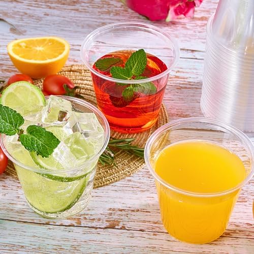 JOLLY CHEF 9 oz Plastic Cups, 100 Pack Clear Disposable Drinking Cups - Image 5