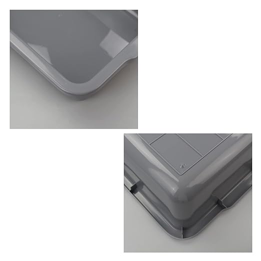 4-Pack 32 L Large Commercial Bus Tubs, Plastic Utility Bus Box, Gray