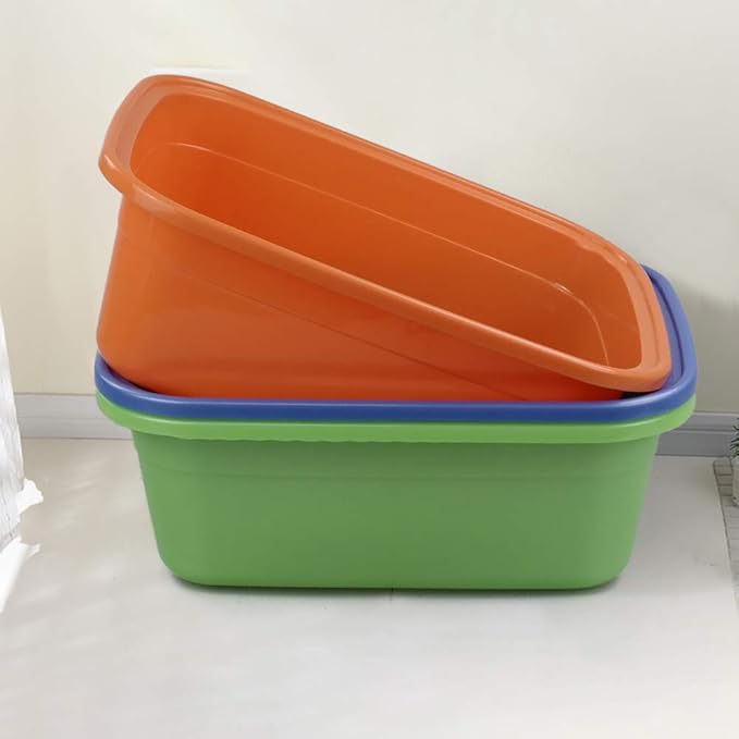 18 Quart Large Plastic Dish Pans, Wash Basin, Set of 3