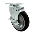 Service Caster Brand Replacement Caster for Uline Caster H-7449SWB-Stainless Steel Swivel Top Plate Caster with 5 Inch Black Polyurethane Wheel and Top Lock Brake-Fits Carts and Platform Trucks H-6348