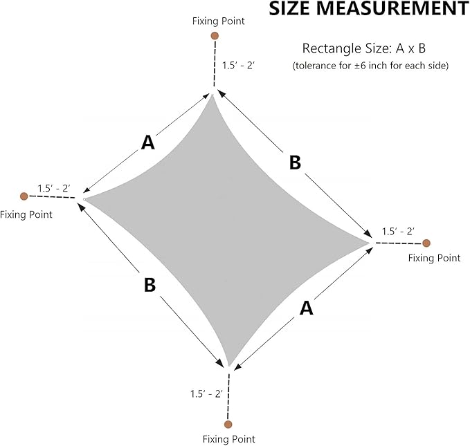 AsterOutdoor Sun Shade Sail Rectangle 8' x 12' UV Block Canopy for Patio Backyard Lawn Garden Outdoor Activities, Cream