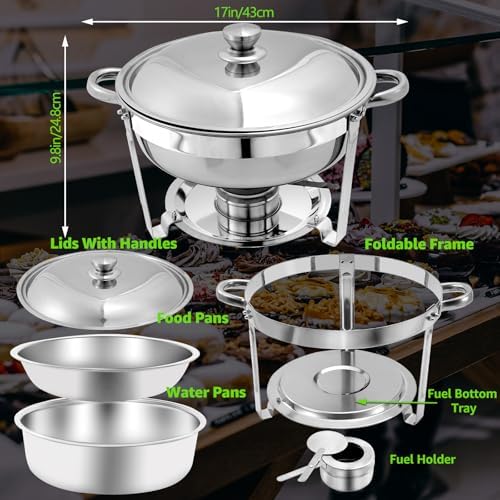 5 QT Chafing Dishes 2 PACK, Premium Stainless Steel Complete Set - Image 5