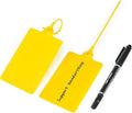 50 Pcs Durable Plastic Shipping Tags with Marker Pen Security Seals Sticker Labels,Waterproof Blank Luggage Tag for Packages, Logistics, Inventory, Travel(Yellow,50pcs)