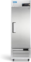 ICECASA 27" W Commercial Refrigerator Reach-in 23 Cu.ft Single Solid Door Stainless Steel Commercial Refrigerator Fan Cooling for Restuarant, Bar, Shop, etc