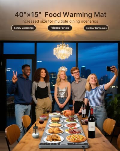 Warming Mat for Food Extra Large 40" x 15" with Insulation Pad - Image 2