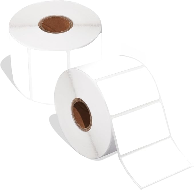 Spartan Industrial - 2.25" X 1.25" Direct Thermal White Labels (2 Rolls, 1000/Roll) Perforated Barcode Address Stickers - Compatible with Rollo, Zebra, MUNBYN Desktop Printers