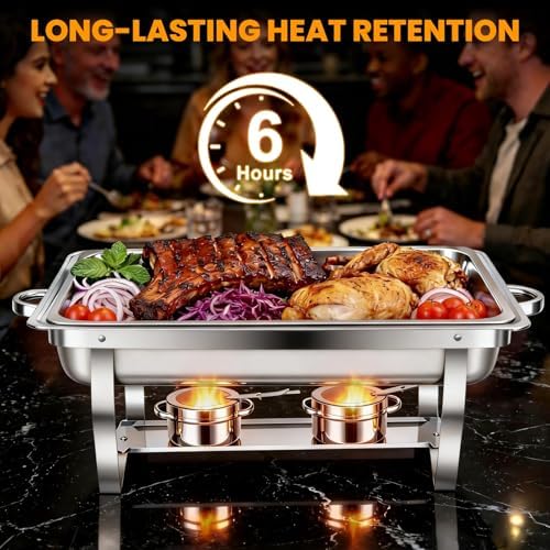 ALSO GO 4 Pack 11QT Rectangular Chafing Dishes for Buffet with Lids - Image 3
