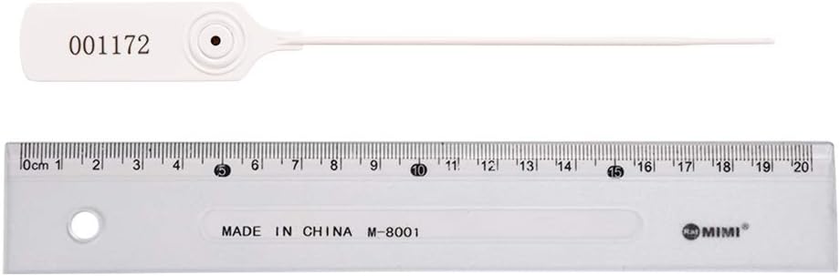 Pull-tite Security Seal Tamper Resistant Tags Plastic Padlock Sign Ties Numbered 100 Pieces/Bag (White, 100pcs)