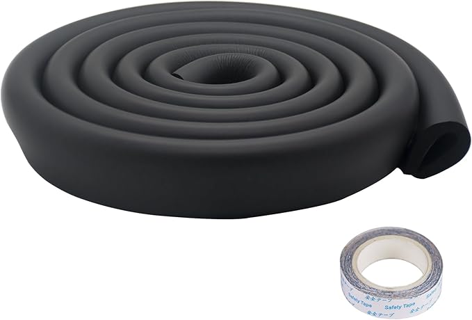 U Shape Edge Protectors for Glass Coffee Table,Foam Baby Proofing Safety Bumper Guard Strip,Corner Protectors for Kids,Extra Thick,Suitable for Furniture Fireplace,6.5 Ft/2m (Black)