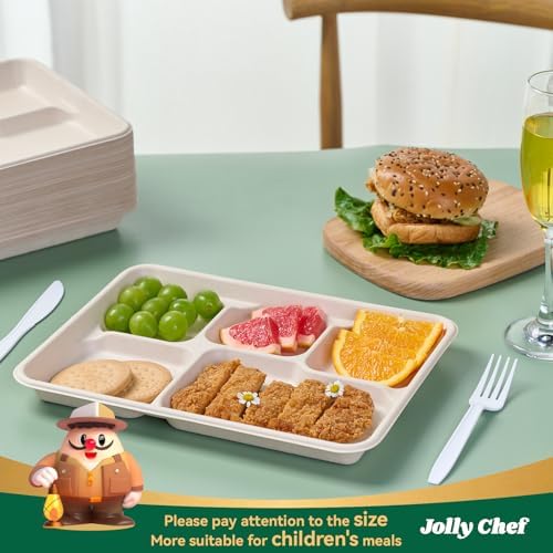 Compostable 5 Compartment Paper Plates 11*8 Inch 500 Pack Divided Plates - Image 4