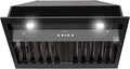 Akicon Range Hood Insert 30 Inch, Ultra Quiet, Powerful Suction Built-in Kitchen Vent Hood, Matte Black Stainless Steel Ducted Stove Hood with Dimmable LED Lights, 3-Speeds 600CFM