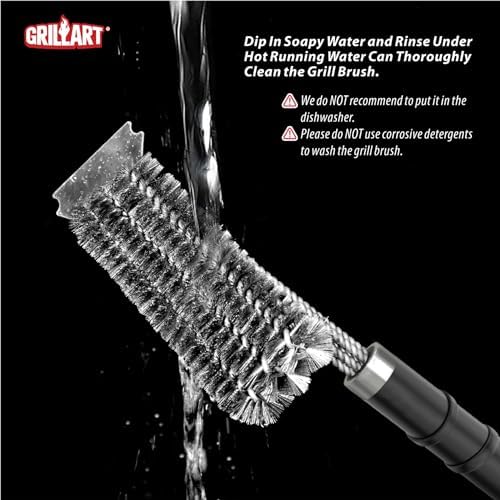 GRILLART Grill Brush and Universal Fit Scrapers, 18" BBQ Wire Cleaning Kit - Image 6