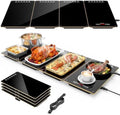 Electric Warming Tray,4-in-1 Food Warmer Tray with 8 Precise Temps & 24H Timer,35"x15"Tempered Glass Food Warming Mat,Modular Warming Trays for Parties Buffet for Catering Gatherings by BTUVC%C2%AE