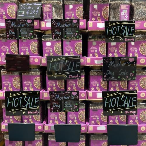 10PCS 21CM*15CM Black Acrylic Food Tags & Mini Chalk Boards - Erasable & Write-On for Party Buffet - Reusable Labels with Sign Holders, Name Cards for Table Setting, Clothing Display Stand - Image 3