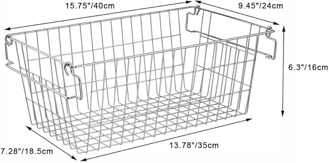 SANNO Freezer Storage Bins,Chest Organizer Wire Storage Baskets, Cubby Bins for Kitchen, Home, Pantry Snack, Vegetable, Potato, Onion