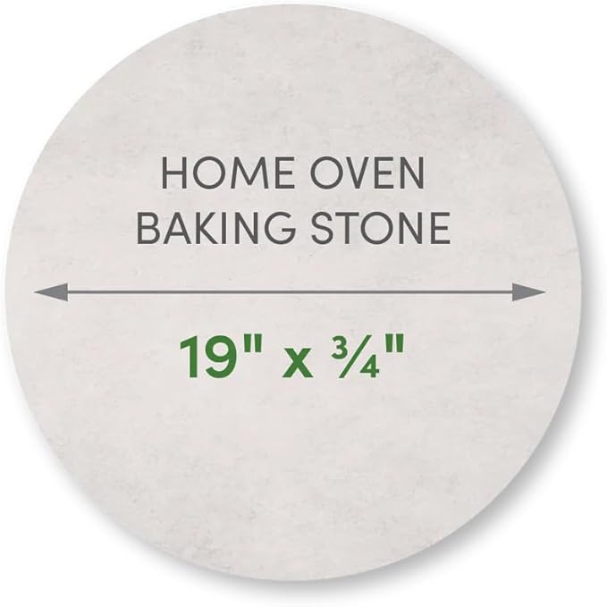 FibraMent-D Premium 19" x 3/4" Round Pizza Stone, Perfect for Home Ovens Bread, Pastries- Commercial Grade Delivering Superior Heat Retention and Even Cooking - Ranked 'BEST OVERALL PIZZA STONE'