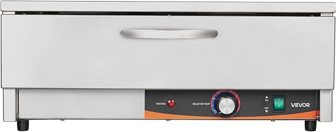 VEVOR Commercial Electric Drawer Warmer, Single-Drawer Stainless Steel Food Warmer, Freestanding Compact Warming Drawer Cabinet, 85°F–185°F Wide Temperature Range, for Restaurant, Hotel & Bakery