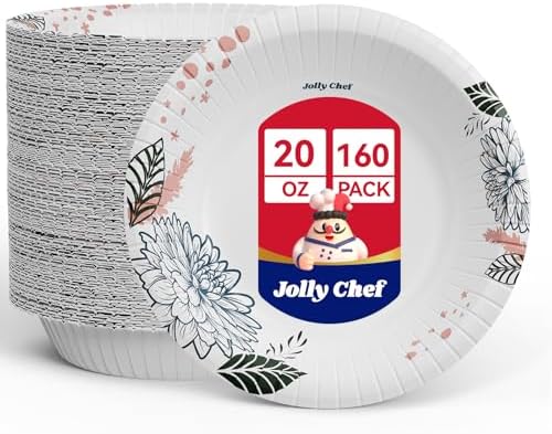 JOLLY CHEF 160 Count Paper Bowls 20 oz with Floral Print by JOLLYCHEF