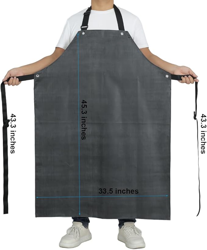 Thick Rubber Apron, Waterproof Apron Butcher Heavy Duty Chemical Resistant Adjustable Work Apron