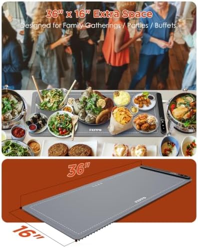 FEPPO Food Warming Mat, (XXL 36"x16") Food Warmers for Parties Buffet - Image 2