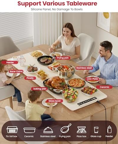 Food Warming Mat for Countertop, XXXL 40"x16" Full-Surface Heating Pad - Image 4
