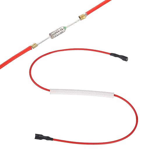 MECCANIXITY Universal Rice Cooker Temperature Fuse, 229°C 10A 250V Metal Thermal Fuse with Both End Terminal Fiberglass Sleeving for Electric Pressure Cooker Repair Part