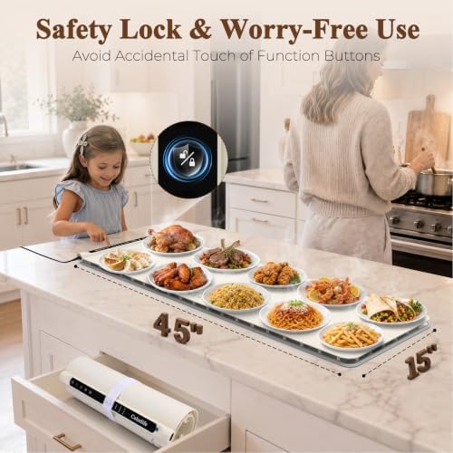 Warming Mat for Food, Electric Warming Tray with Heat-Resistant Pad-XXL BE - Image 4
