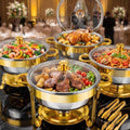 POWERFUEL 7QT Stainless Steel Chafing Dishes for Buffet with Serving Tongs by POWERFUEL