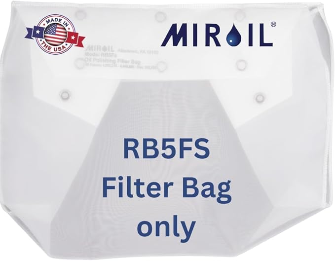 MirOil RB5FS Oil Polishing Filter Bag for Hot & Cold Oil, Extends Life of Cooking Grease, Maintain Quality & Taste of Deep Fried Foods, Reduce Contaminants for Food Service(Filter Bag Only)-Part 12751