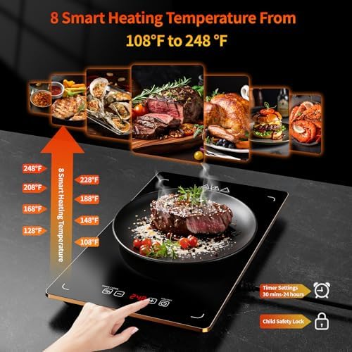 Electric Warming Tray, 4-in-1 Food Warmer, 33"x15", 10 Settings - Image 3