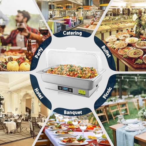 9QT Electric Chafing Dish Buffet Server with Temperature Control - Image 7