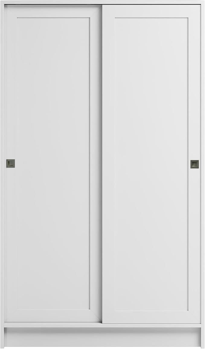 Prepac Elite Plus 38" Wide Storage Cabinet, 65" Tall Pantry Cupboard with 2 Fixed and 4 Adjustable Shelves, Laundry Room Cupboard with Sliding Doors and Metal Knobs, Living Room Accent Cabinet, White