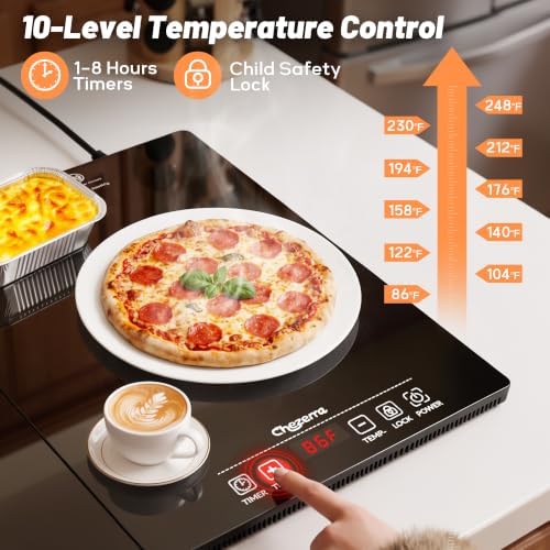 Chezerra Electric Warming Tray, 3-in-1 Food Warmer for Buffets Party, Black - Image 4