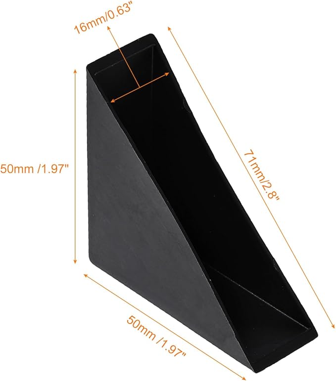uxcell 20Pcs Plastic Corner Protectors 16x70mm Right Angle Shape Glass Corner Guards Cushion for Corner Protection of Glass, Mirror, Tile, Black