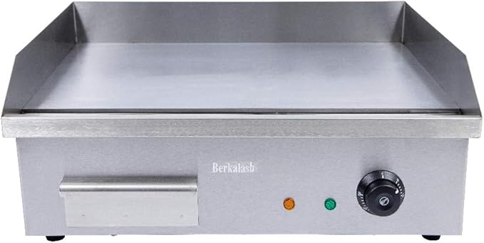 Commercial Flat Top Griddle, 3000W Electric Teppanyaki Griddle Nonstick Stainless Steel Countertop Grill with Adjustable Thermostatic Control 122°F-572°F 21.6"x13.8"(NO PLUG)