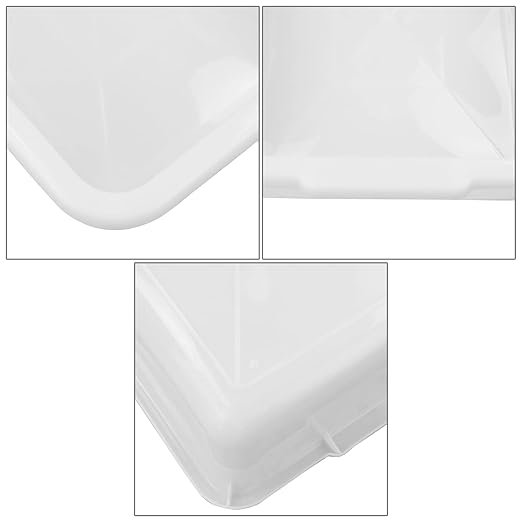 4-Pack 8 Liter Commercial Bus Tubs, White Plastic Wash Basin Bus Tote