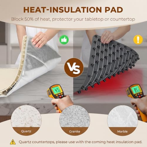 Homelove Warming Mat for Food - 7 Temps, 8H Timer, for Buffets Party Beige - Image 3