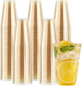 JOLLY CHEF 200 Pack 14 oz Gold Glitter Plastic Cups, Disposable Party Cups by JOLLYCHEF