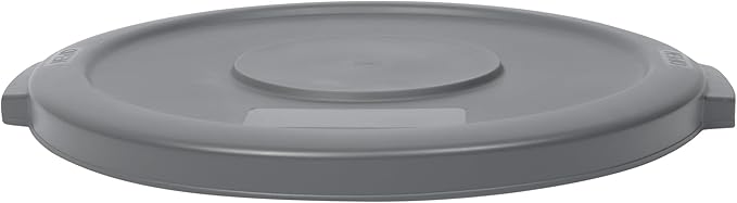 Restaurantware-LID ONLY: RW Clean Waste Container Lid, 1 Round Trash Can Cover - Waste Bin Sold Separately, For 10 Gallon Dustbin, Built-In Handle, Gray Plastic Garbage Can Cover, Heavy-Duty