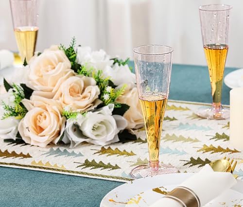 JOLLY CHEF Plastic Champagne Flutes, Purple Glitter Flutes 4.5 oz 100 Pack - Image 3