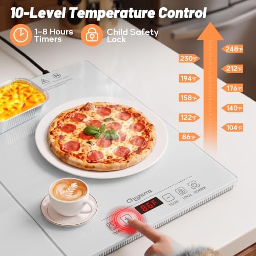 Chezerra Electric Warming Tray, 3-in-1 Food Warmer for Buffets Party, White - Image 4