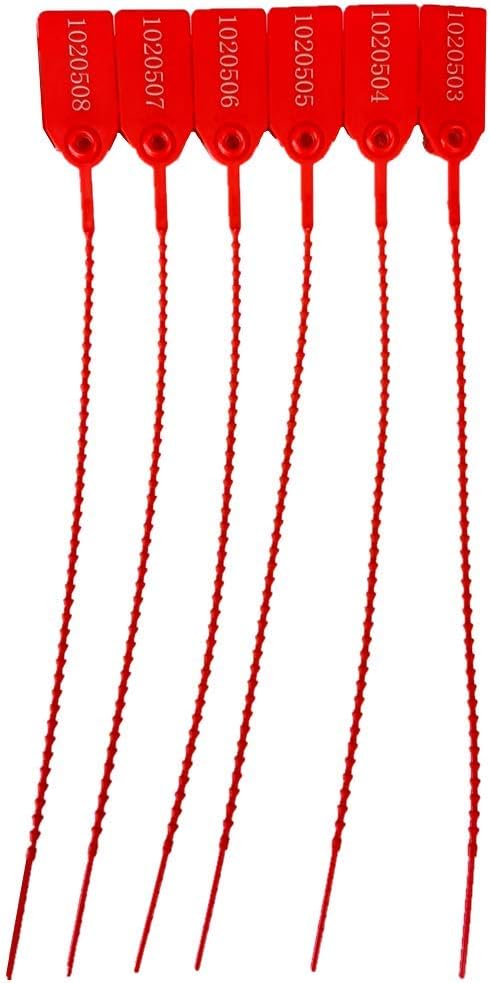 Plastic Security Tags Numbered Tamper Proof Seals Self Locking Zip Ties 9.84" Length (Pack of 500)