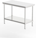 Stainless Steel Commercial Kitchen Prep Table, 39x20 Inch, NSF Work Table with Undershelf, 5-Layer Wire Drawing Process, Easy Installation (39IN*20IN*30IN*Double-Deck Workbench)
