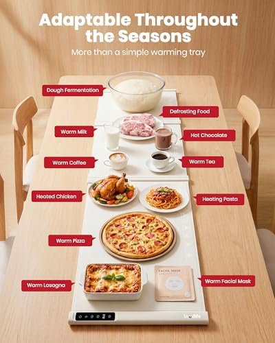 55" x 16" Food Warming Mat, 3-in-1 Expandable Silicone Warming Mat for Food - Image 6