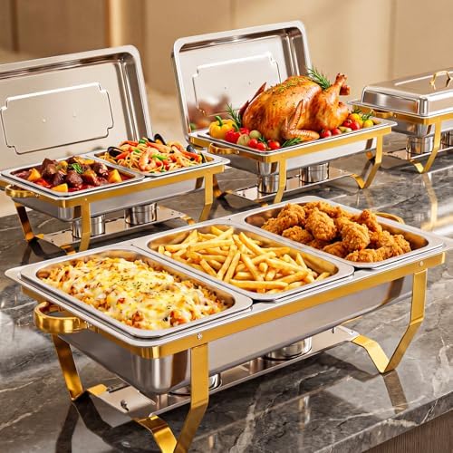 Stainless Steel Buffet Servers and Warmers Set for Wedding, Party, Banquet by ALSOGO