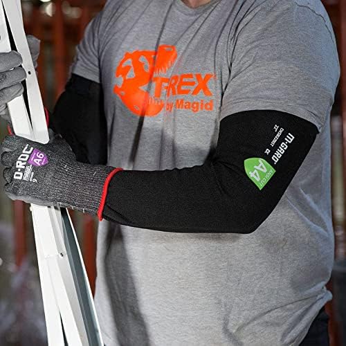 MAGID Cut Resistant Protective Arm Sleeves with Thumb Slot, 10 Pair, Black I Thumbslot: Yes, 18"